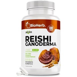 BioHerb  Hongo Reishi Ganoderma 100 Puro  180 Cápsulas de 500 mg (Suministro 90 Días)  Potente Efecto Adaptógeno Natural  Extremadamente Eficaz  Alta