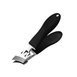 perfeclan Schräger Nagelknipser, Nagelknipser für Zehennägel mit weiter Öffnung, kein Spritzen, großer langer Griff für dicke Zehennägel, schräg gebogener, Schwarz