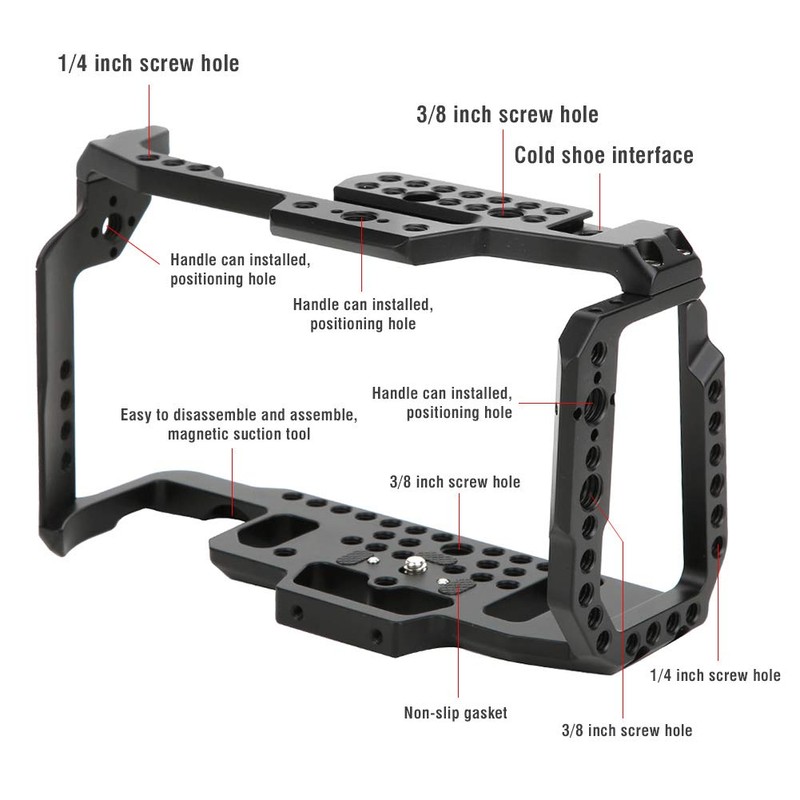 Camera Cage, Aluminium Alloy Wear Resistant Camera Cage Extension Frame