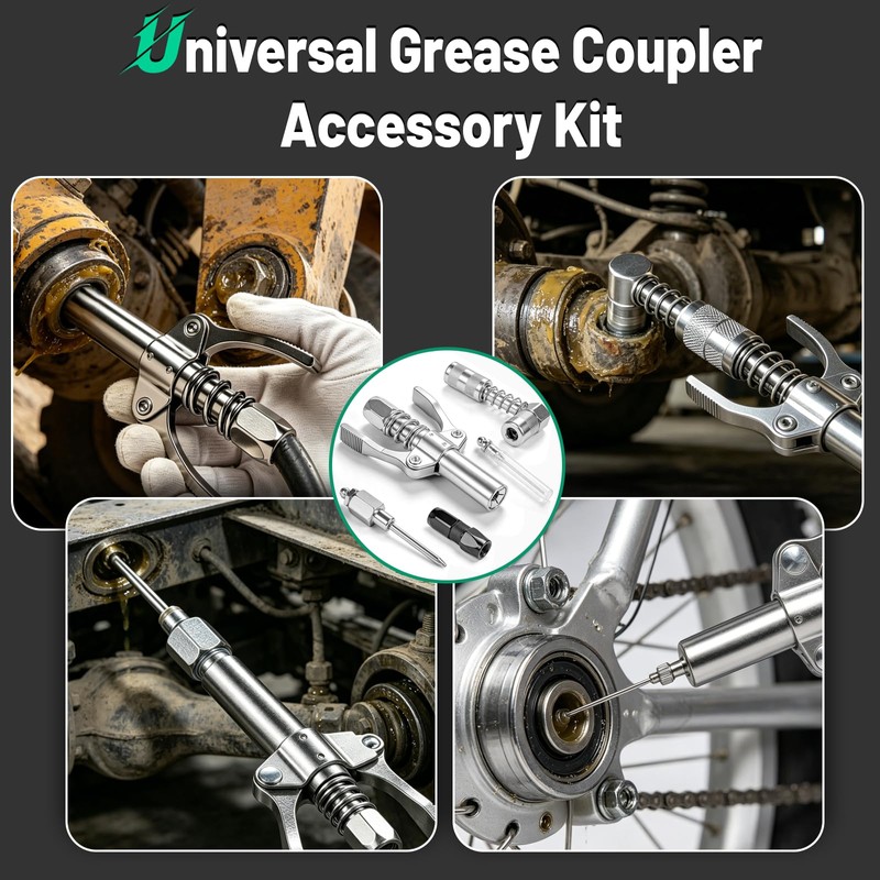 BTOBI Grease Gun Coupler Kit with 90 Degree Adapter, 2