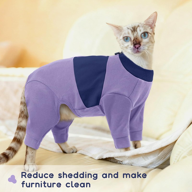 QBLEEV Cat Pajamas Clothes, Soft Cat Recovery Suit Onesie After