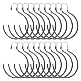 20 Pack Scarf Ring Hangers, Non-Snag Belt Hanger for Closet, Non-Slip Closet Organizer Accessory Holders for Ties Scarves Belts Tank Tops Pashminas (Black)