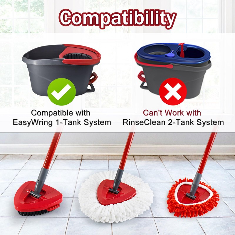 Hezane Mop Head Replacements Compatible with OCedar EasyWring, 6 Packs