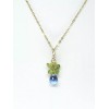 Semper Unique 14k Yellow Gold Simulated Blue Topaz Briolette Peridot