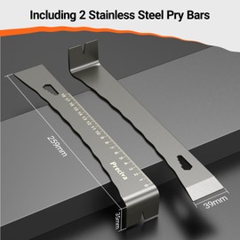 Preciva Flat Pry Bar Set, Multifunctional Nail Pry Bar with Measuring Scale (cm)