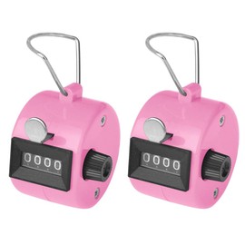 TopTie 2 PCS 5 Digit Pulling Counters, Mechanical Pulling Stroke Counters for Instrument-Pink