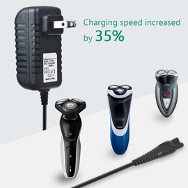 J-ZMQER AC DC Adapter Compatible with HQ6706, HQ6709 HQ6711, HQ6715 HQ6716 HQ6720, HQ6735, HQ6736 HQ6737 Philishave Razor/Electric Shaver Cord Cable Battery Travel Wall Charger