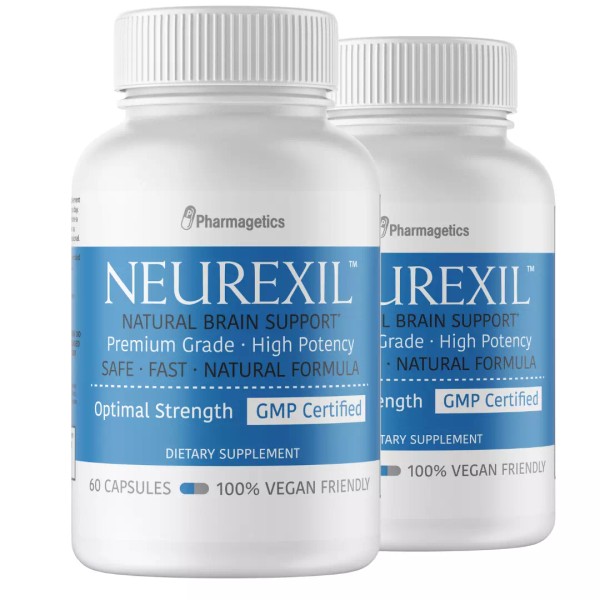 Neurexil Natural Brain Support Supplement – 2 Bottles (120 Capsules)