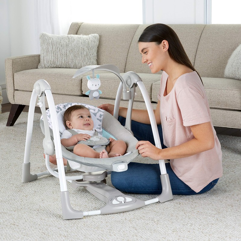 Ingenuity ConvertMe 2-in-1 Compact Portable Automatic Baby Swing & Infant