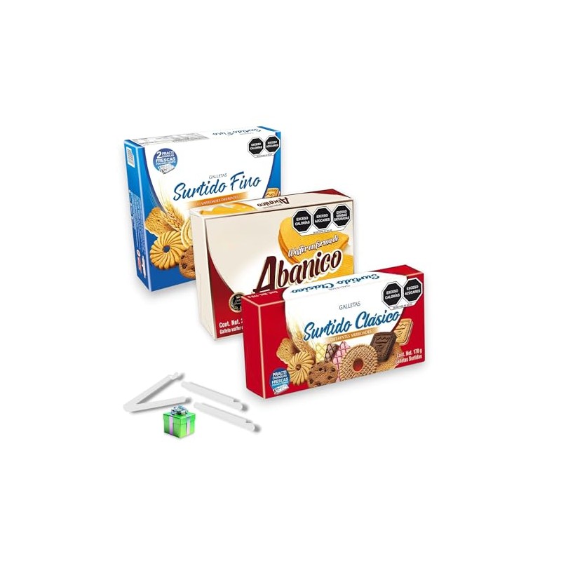 3 PACK Galletas Surtidas – Surtido fino, Clásico y Abanico,