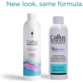 Lee Beauty Professional Callus Remover for Feet - 8 Oz, Original, Powerful Formulation - Extra Strength Gel, Home Pedicure Foot Spa Results - Cracked & Dead Dry Skin Supplies - 2 Pack