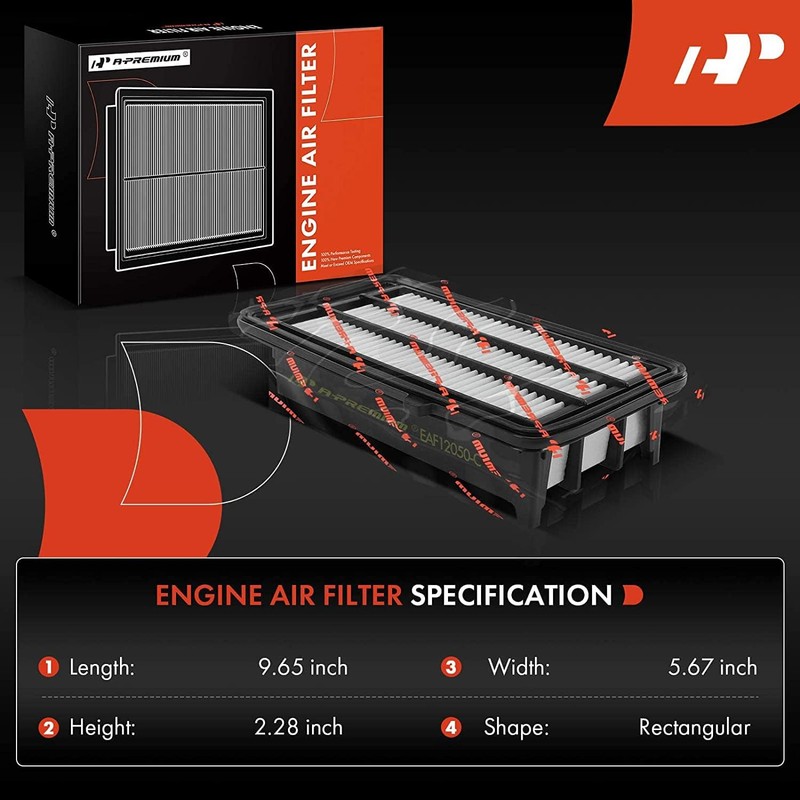 A-premium - Filtro de Aire de Motor de 2 Piezas