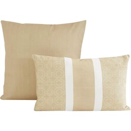 unendlich schoen Set of 2 cushion covers, 50 x 50 cm / 50 x 30 cm, beige, 100% cotton, decorative cushion cover, sofa cushion, couch cushion, decorative cushion cover with hidden zip