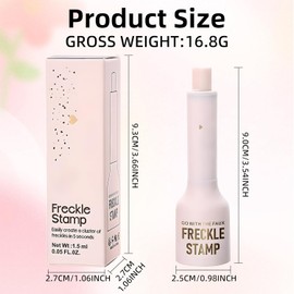 Freckle Stamp (4 Shades), Natural Fake Freckles Pen, Waterproof Long Lasting, Quick Dry Magic for Sun-Kissed Makeup in Seconds (Light)