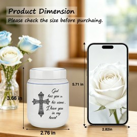Kagrec Ceramic Small Urns for Human Ashes Keepsake for Men Women Handmade Mini Urn for Ashes Decorative Cremation Urn for Memorial, Funeral or Cremation