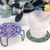 SOEWIOU Diamond Painting Coasters with Holder,8 Pcs Mandala Diamond Art
