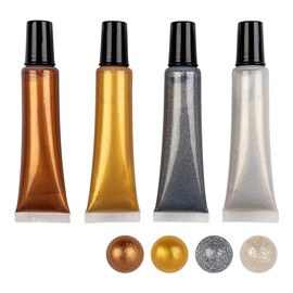 Ideen mit Herz Pearl Pen Set Metallic | 4 Pens of 25 ml | Pearl Look for Paper, Textiles, (White, Silver, Copper, Gold)