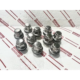 Toyota 10 New Genuine Chrome Washer Lug Nut Set Toyota Venza RAV4 12x1.5 OEM Take Of SM