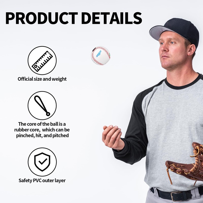 Gosknor Baseball Training Ball, Pitch Training Baseball with Finger Placement