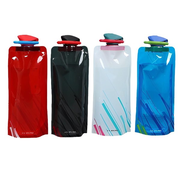 AOEVUIR Pack of 4 Foldable Drinking Bottles, 700 ml, Unisex,