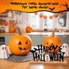 Metal Happy Halloween Sign Halloween Table Decor with Wooden Base