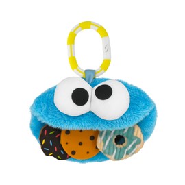 KIDS PREFERRED Sesame Streed Cookie Monster On The Go Activity Toy with Silicone Teether for Newborns