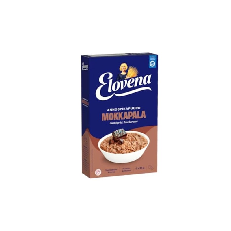 Elovena Mocha Instant Porridge Oat Fiber Rich 1 Box of