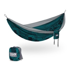 ENO DoubleNest Hammock - Lightweight, Portable, 1 to 2 Person Hammock - for Camping, Hiking, Backpacking, Travel, a Festival, or The Beach - Mountains to Sea/Grey