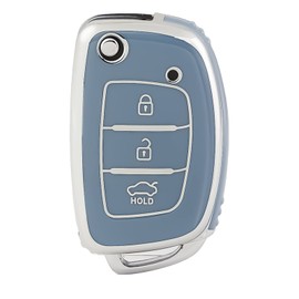OFFCURVE Car Key Cover Car Key Case Key Fob Cover Car Key Protector 3 buttons Compatible with Hyundai i10 i20 i30 Coupe iX20 ix25 iX35 ix45 Kona Santa Fe Accent Elantra