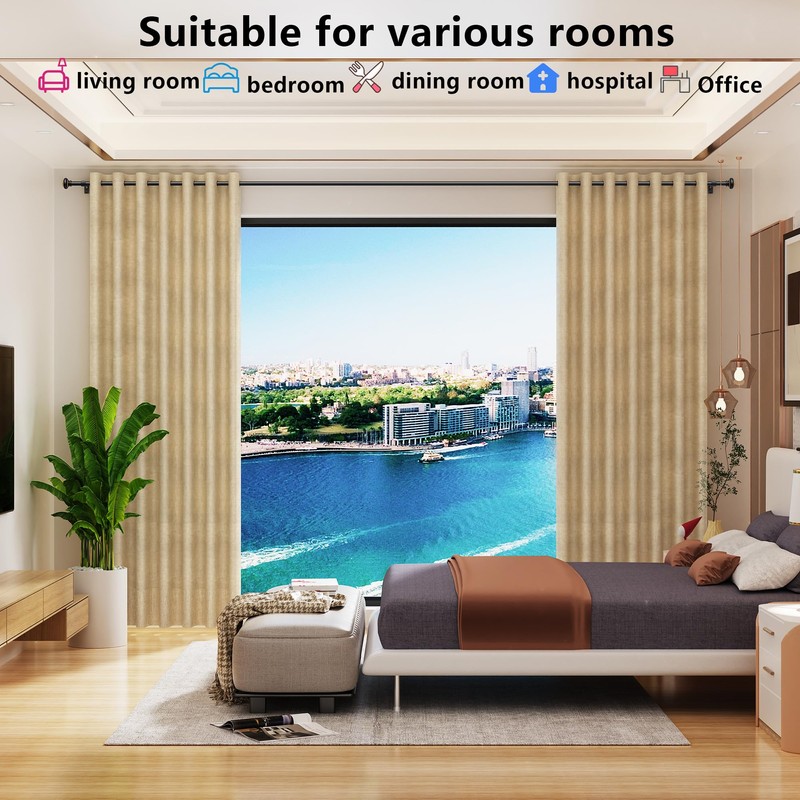 Curtain Rods 18-189 inch, for Window 180 Inch, Adjustable Length