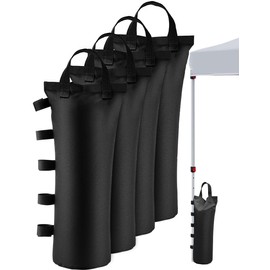 120LBS Extra Large Heavy Duty Canopy Weights Sand Bags for Ez Pop Up Canopy Tent Gazebo Outdoor Instant Sun Shelter Patio Umbrella, Upgraded 5 Full-Sized Magic Stick and 2 Nylon Handles, 4Pack