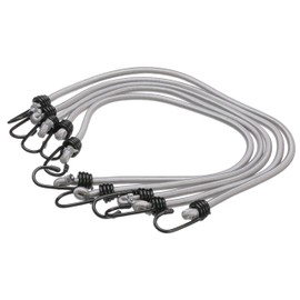 Seachoice 79571 Elastic Shock Cords – 5 Pack – Silver – 30 Inch Long – 3/4 Inch Hooks