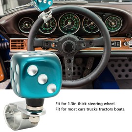 Yosoo Health Gear Steering Wheel Knob Spinners, Car Suicide Handle Knob Dice Shape Power Handle Spinner Dice Shape Car Turning Wheel Knob for Cars Trucks Tractors Boats(Green)