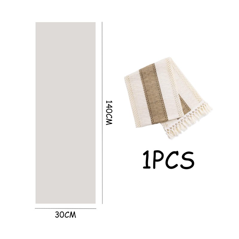 EPCDBBRT 1 Piece Woven Table Runner, Tassel Table Runner, Table