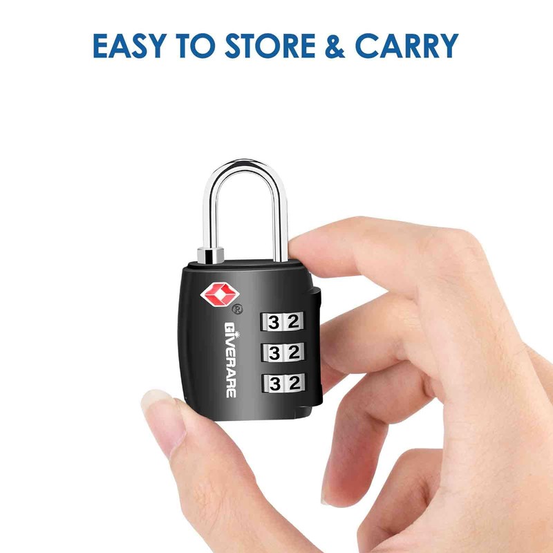 4 Pack TSA Approved Travel Luggage Locks, Combination Lock Alloy