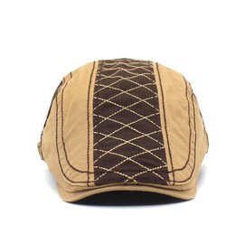 Adantico Men's Cotton Peaked Cap Flat Cap, brown