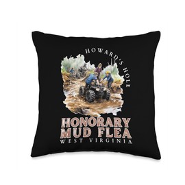 Great Motocross And Dirt Bike Gift Ideas For You Howard's Hole Mud Fleas West Virginia ATV Racing & Motocross Throw Pillow, 16x16, Multicolor