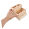 Mikinona Makeup Organizer for Vanity Wood Nail Drill Bits Storage