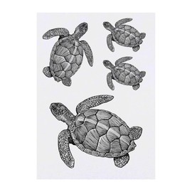 Azeeda 4 x 'Meeresschildkröte' Temporäre Tattoos - Wasserfest, Hautfreundlich & Ungiftig · Transfers in Verschiedenen Größen (TO00075510)