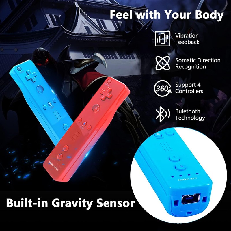 Remote Controller for Wii/Wii U with Motion Plus, with Silicone