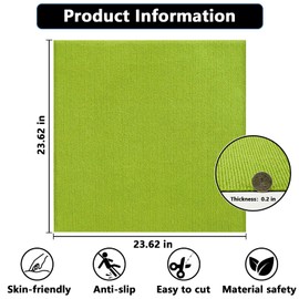 WAPANE Self Adhesive Carpet Floor Peel Tile Square 20 Pcs Peel and Stick Carpet Tiles for Kitchen Bedrooms Indoor Outdoor Green