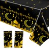 HOWAF 2 Ramadan Tablecloth Eid Mubarak Disposable Plastic Tablecloths, PVC