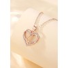 INFUSEU Initial Q Pendant, Rose Gold Letter Double Heart Necklace