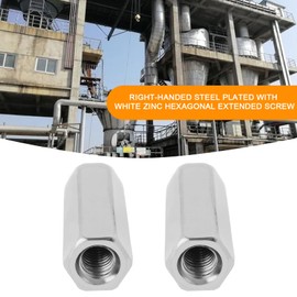 Create idea 4pcs M10 Right Thread Turnbuckle Nut 304 Stainless Steel Long Hex Coupling Nut for Home and Office Communication Equipment Silver