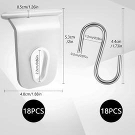 Omsscun 18 PCS Awning Hooks, 5 mm RV Awning Accessory Hangers, RV Awning Clips for Camping Tent Motorhome Caravan Campervan Indoor and Outdoor Christmas Decoration(White)