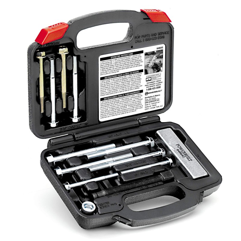 Powerbuilt Heavy Duty Steering Wheel Puller Tool Set, Removes steering