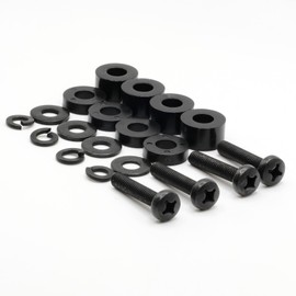 ReplacementScrews M6 Wall Mount Screws Compatible with Hisense 9.5-11.5mm Insertion Depth Wall Mounting Installations - Complete kit with Bolts/Screws, Washers and Spacers - Black Plated.