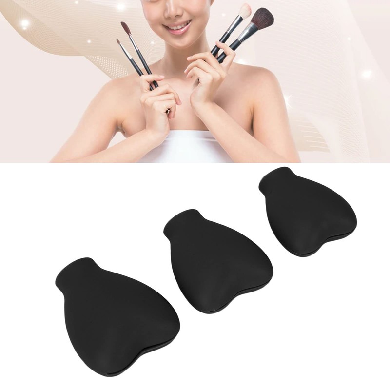 Makeup Brush Cover, Heart Shaped Brush Cover Portable 3pcs Slip