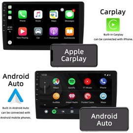 Hiolpen Double Din Car Stereo Android 13 Car Stereo for 2009-2011 for Dodge Caliber 2009-2010 for Dodge for Ram 1500 2500 3500 2007-2016 for Jeep Wrangler 10.1 inch 2+32GB Bluetooth 5 Car Stereo