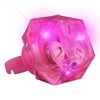 FlashingBlinkyLights Huge Pink Gem Light Up Rings (Set of 24)